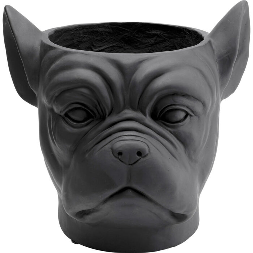 PLANTER BLACK BULLDOG HOME DECOR