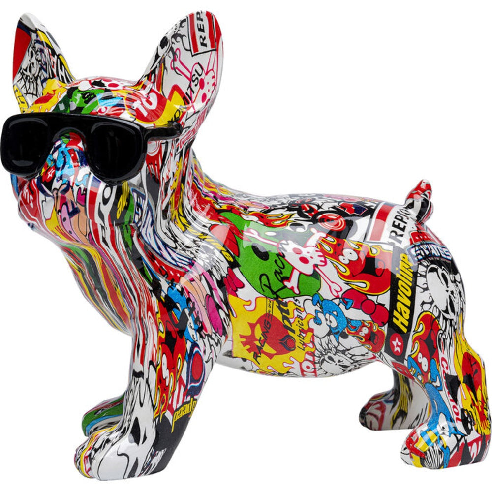 FIGURINE COMIC DOG GLASSES 25CM HOME DECOR