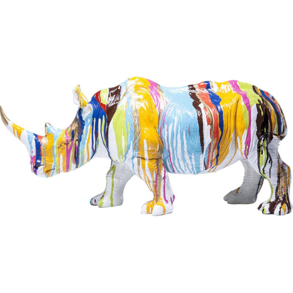 FIGURINE RHINO MULTICOLOUR HOME DECOR 26CM