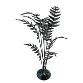 BLACK METAL FERN BUSH ON PLATE HOME DECOR