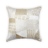 COASTAL BEIGE VELVET FOIL PRINT EMBOIDERY CUSHION COVER (40X40 CMS)