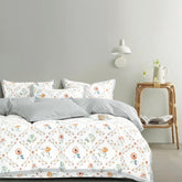 FOUR SEASONS XL WHITE FLORAL PRINTED DOUBLE BEDSHEET