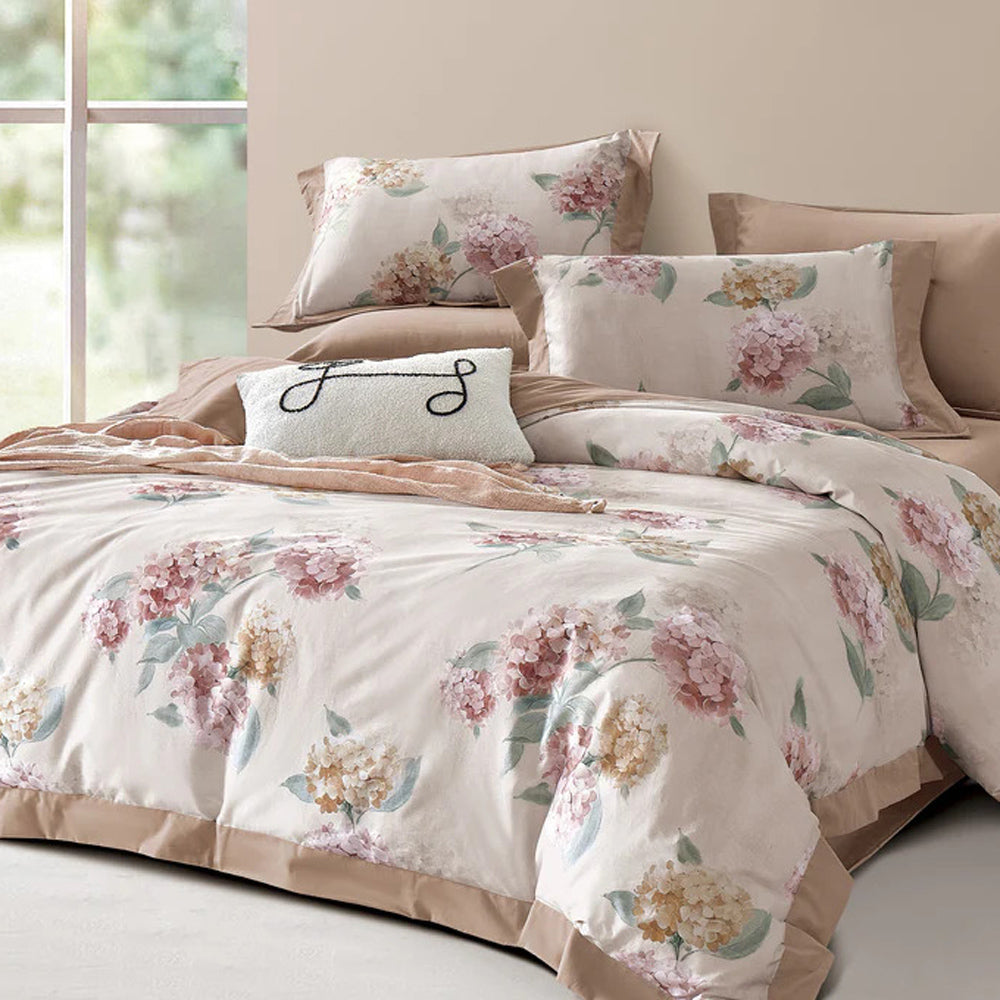 FOUR SEASONS XL BABY PINK FLORAL DOUBLE BEDSHEET