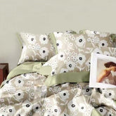 TENCEL GREEN FLORAL  DOUBLE BEDSHEET