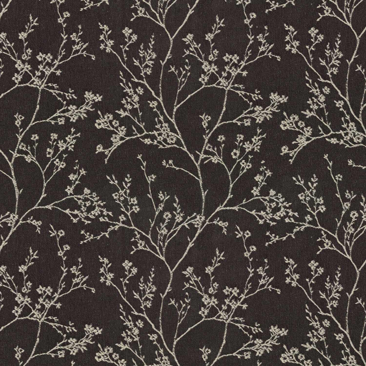 ANCIENT DARK GREY LEAF TEXTURE CURTAIN FABRIC