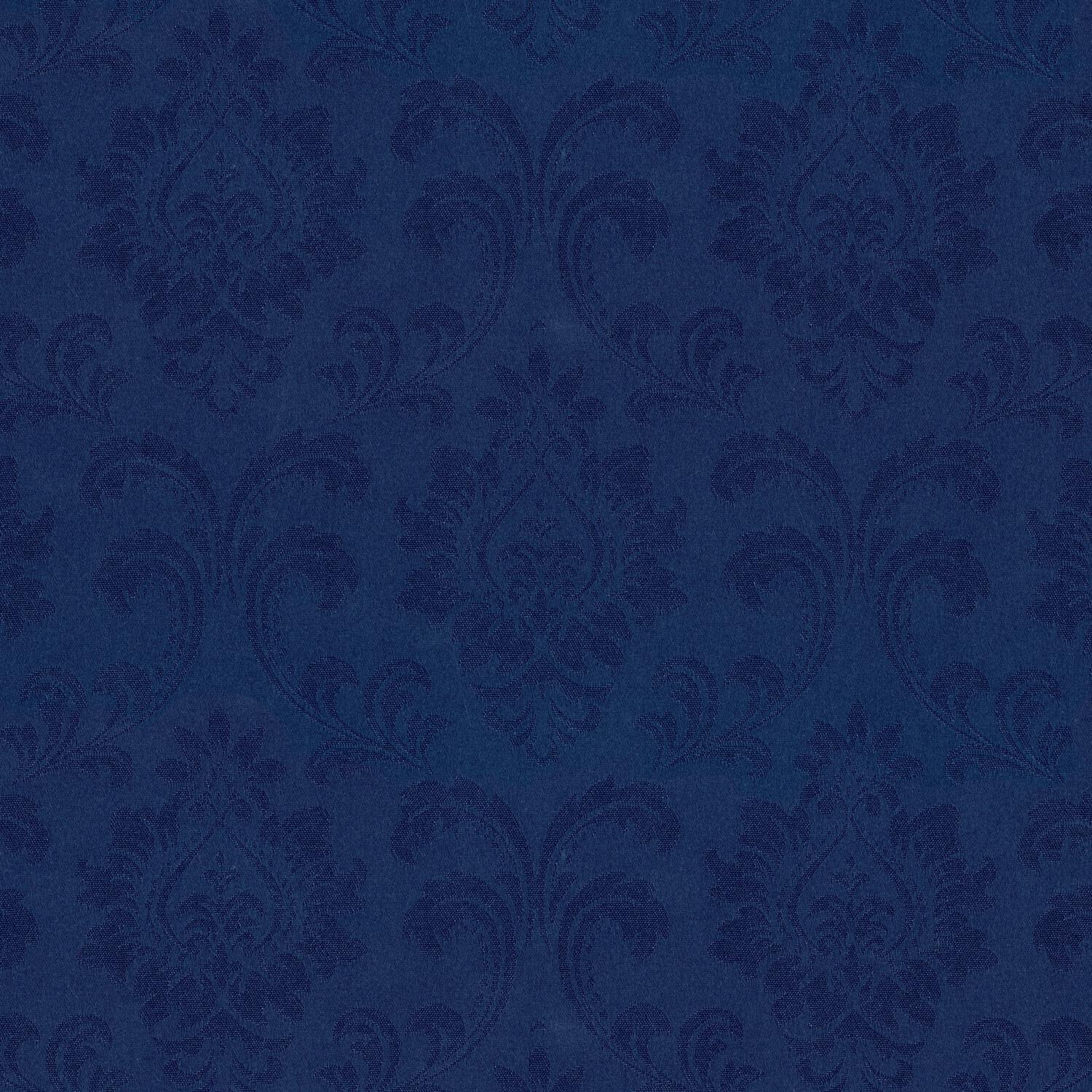 POLY JAQUARD DAMASK BLUE CURTAIN FABRIC