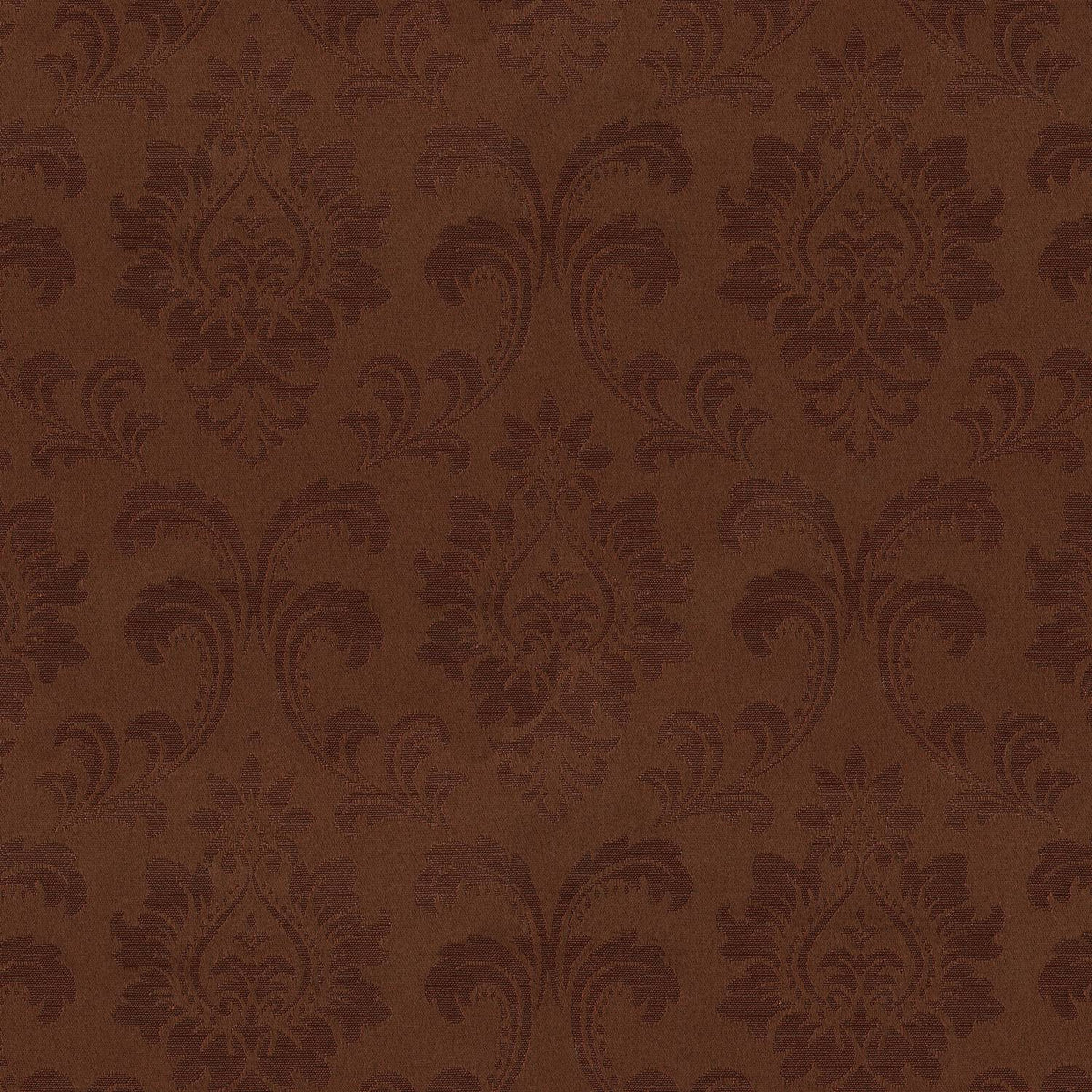 POLY JAQUARD DAMASK BROWN CURTAIN FABRIC