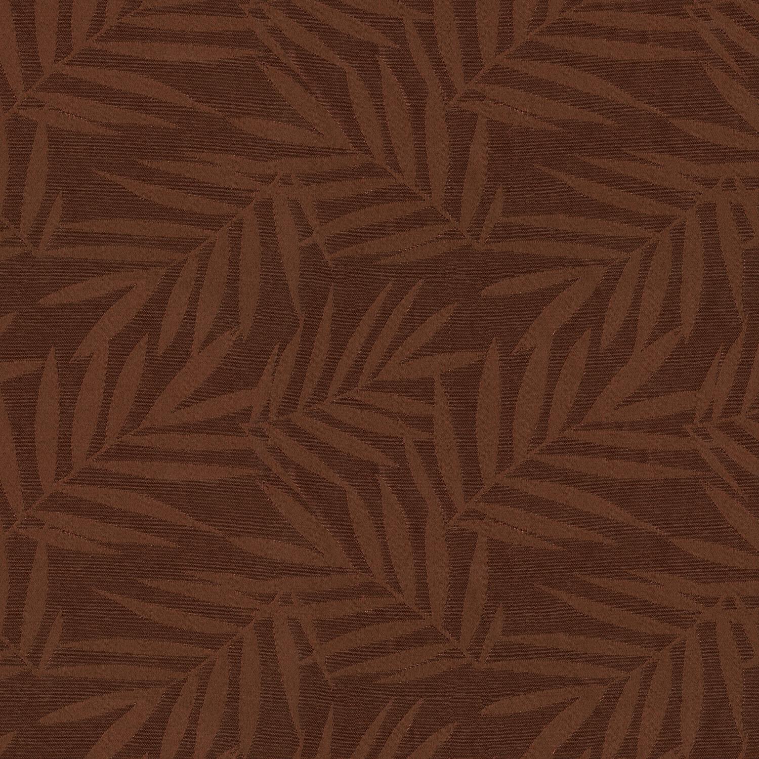 POLY LEAFS JAQUARDS BROWN VELVET CURTAIN FABRIC