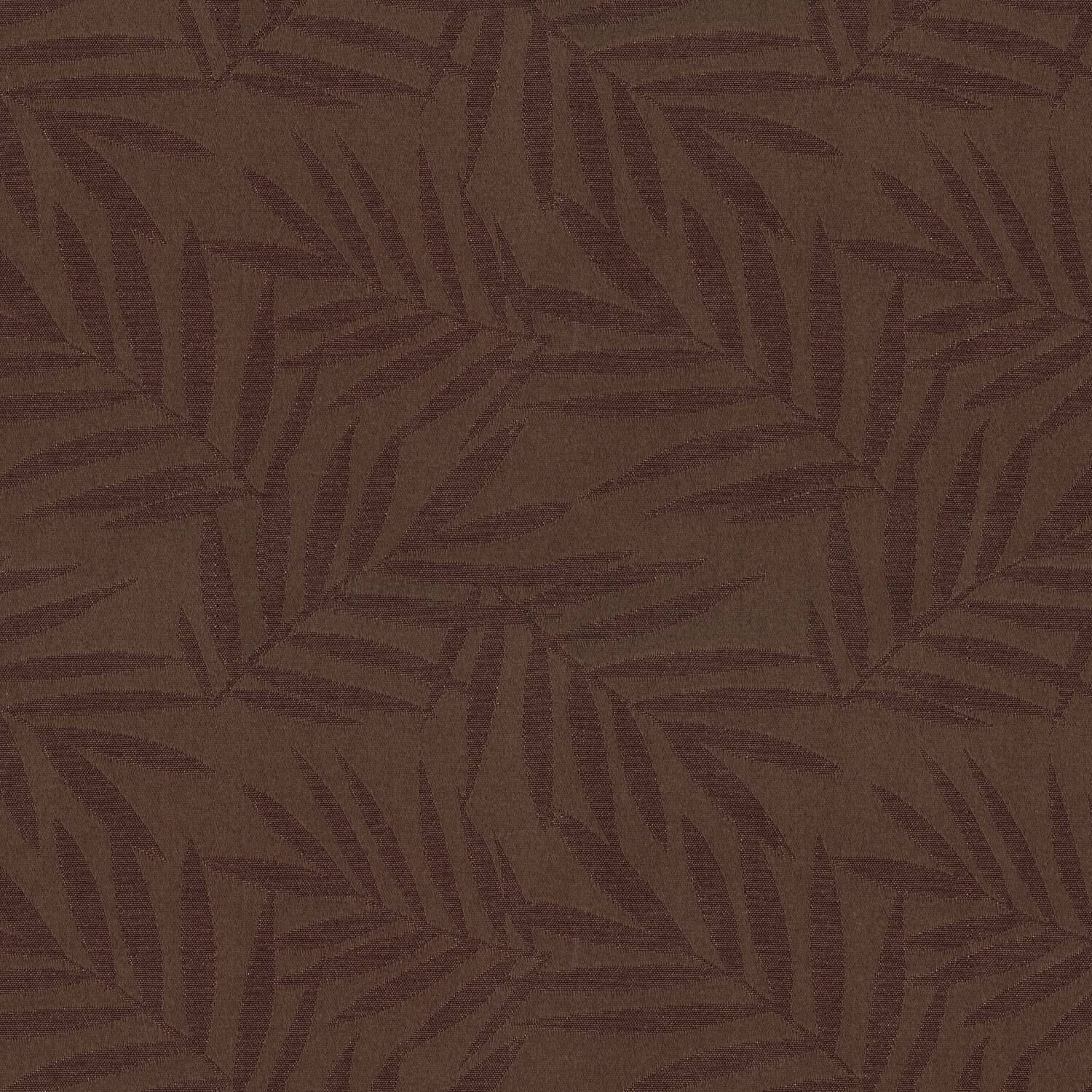 POLY LEAFS JAQUARDS DARK BROWN VELVET CURTAIN FABRIC