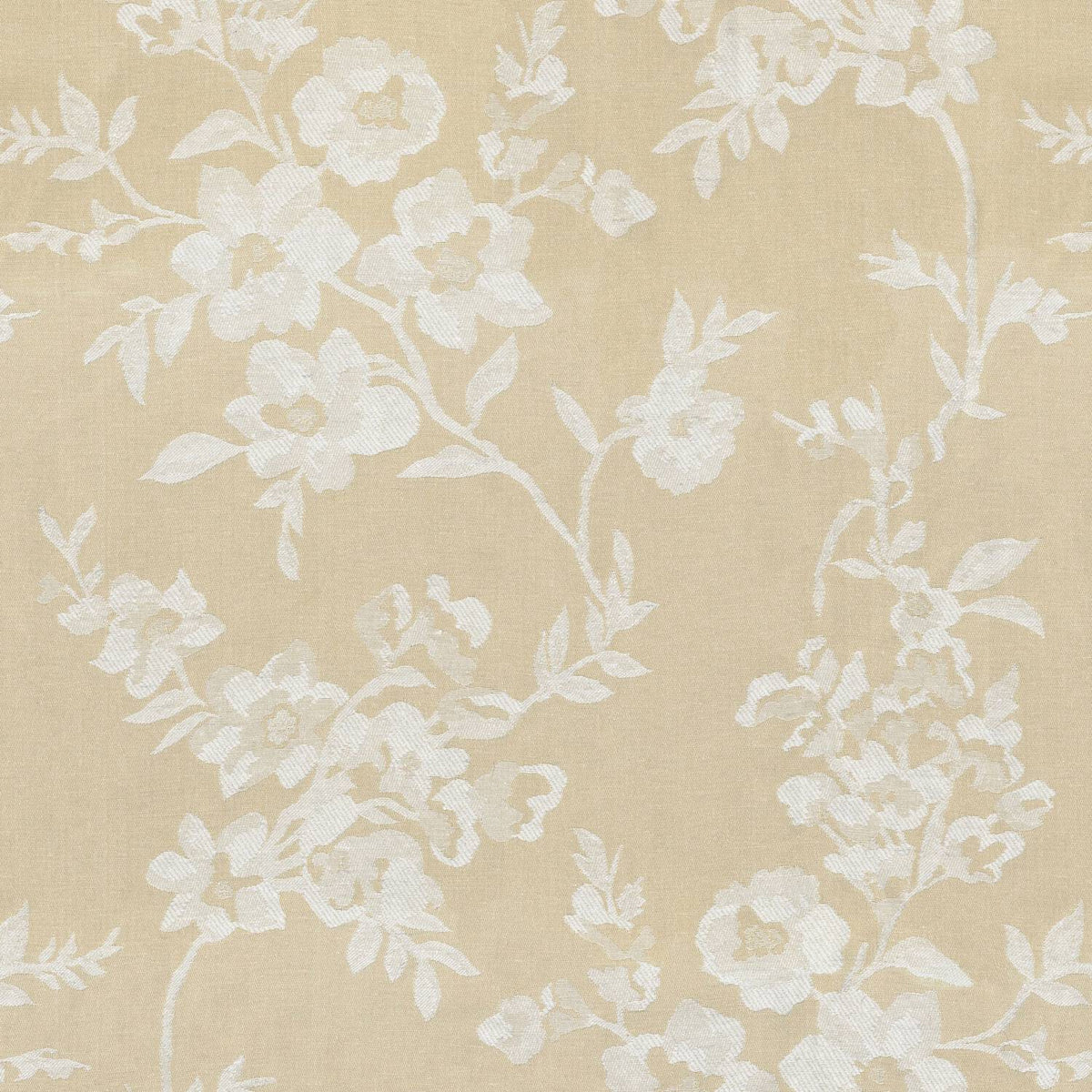 JAGUAR IVORY FLORAL CURTAIN FABRIC