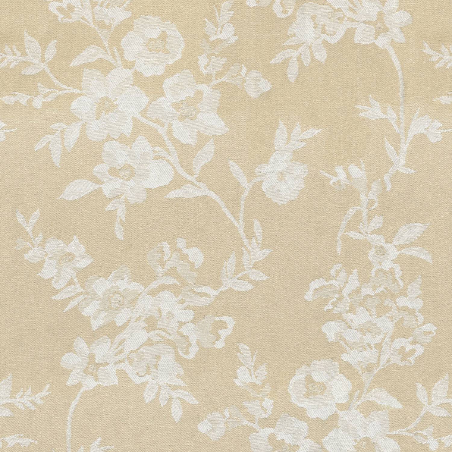 JAGUAR IVORY FLORAL CURTAIN FABRIC