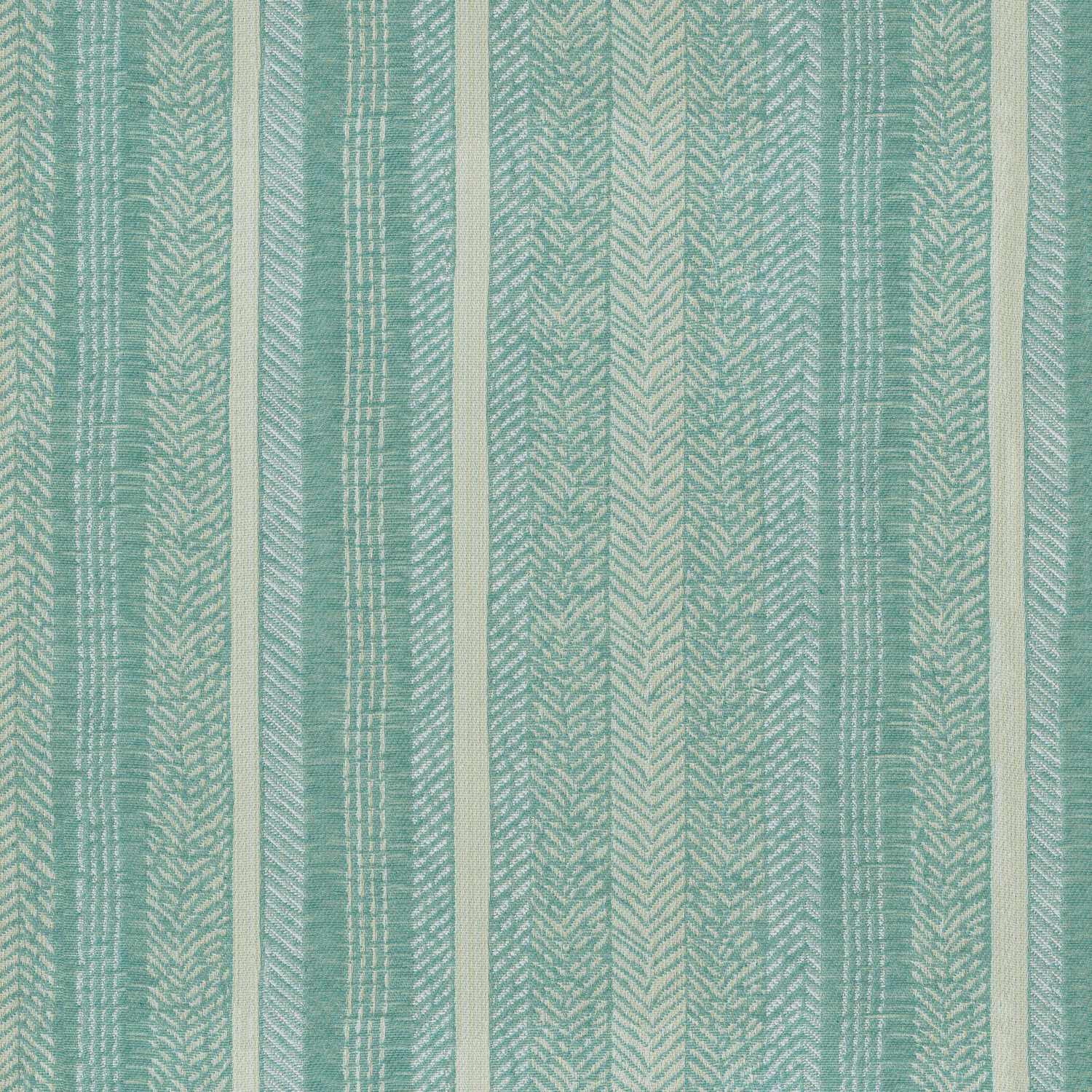 KRYPTON AQUA STRIPED TEXTURE CURTAIN FABRIC