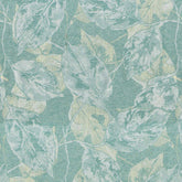 KRYPTON AQUA LEAF TEXTURE CURTAIN FABRIC