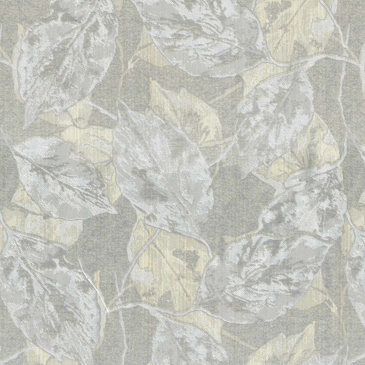 KRYPTON GREY LEAF TEXTURE CURTAIN FABRIC