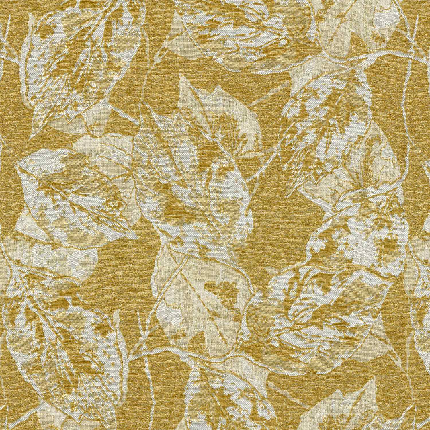 KRYPTON MUSTARD LEAF TEXTURE CURTAIN FABRIC