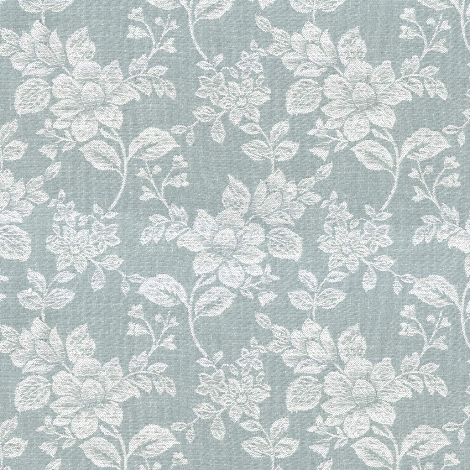 SABRINA AQUA FLORAL CURTAIN FABRIC