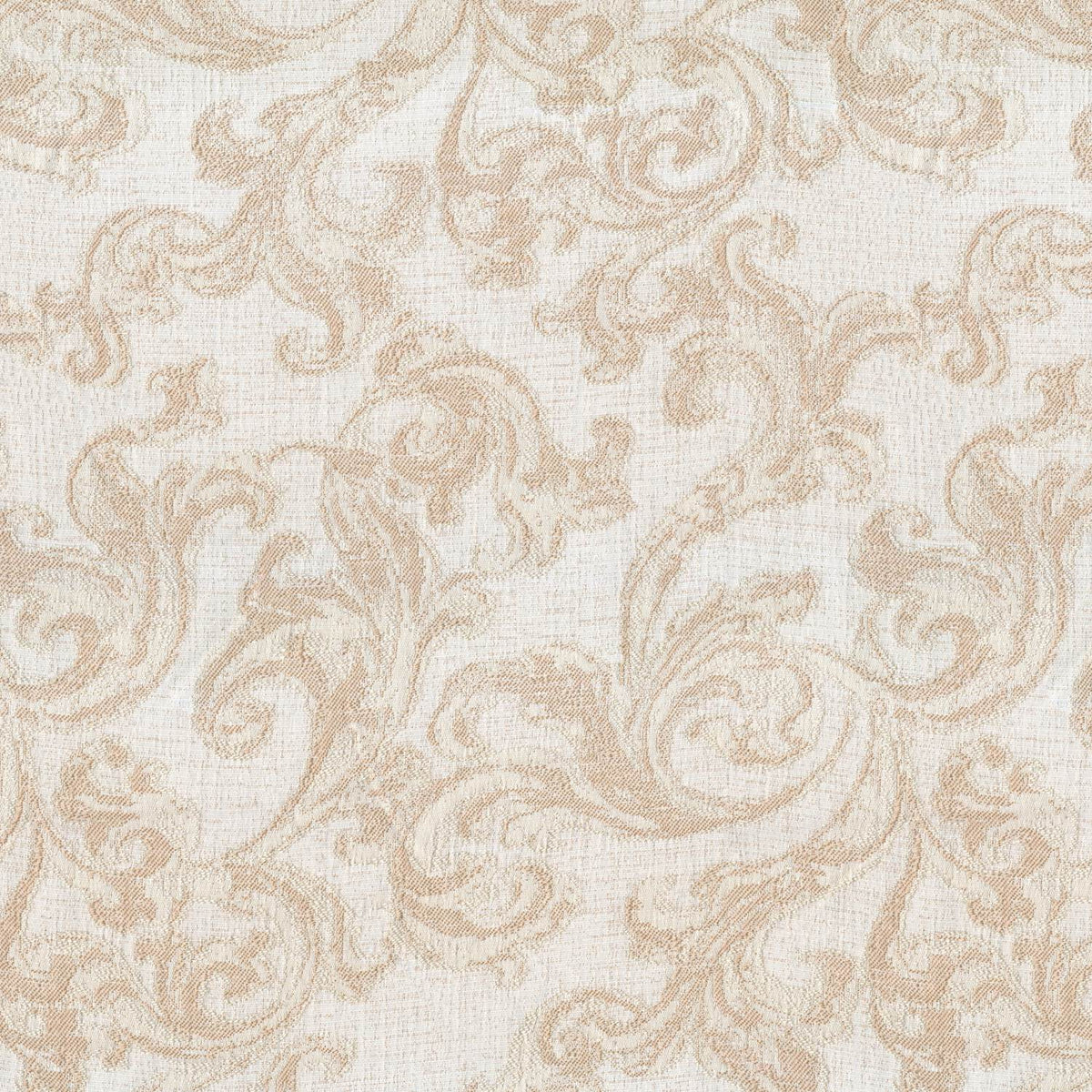 FANCY VOILE BEIGE FLORAL CURTAIN FABRIC