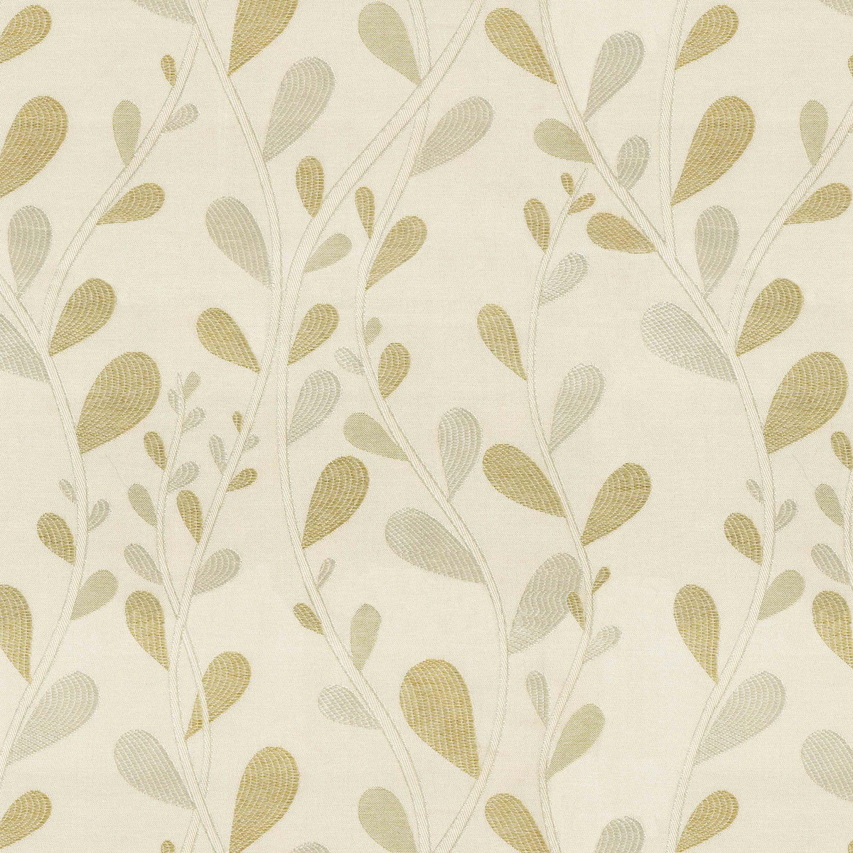 D KHAKI CREAM FLORAL CURTAIN FABRIC