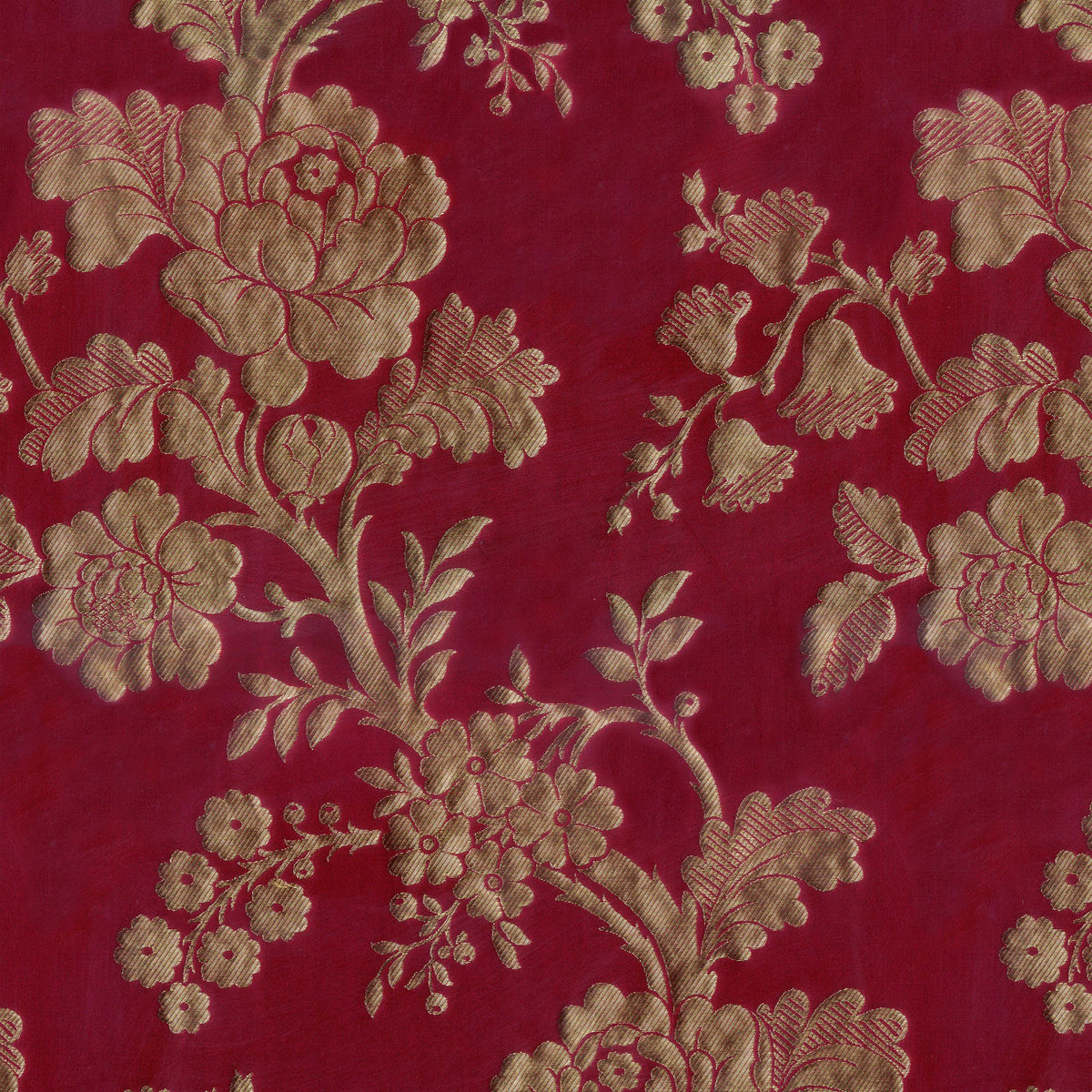 J RED FLORAL CURTAIN FABRIC