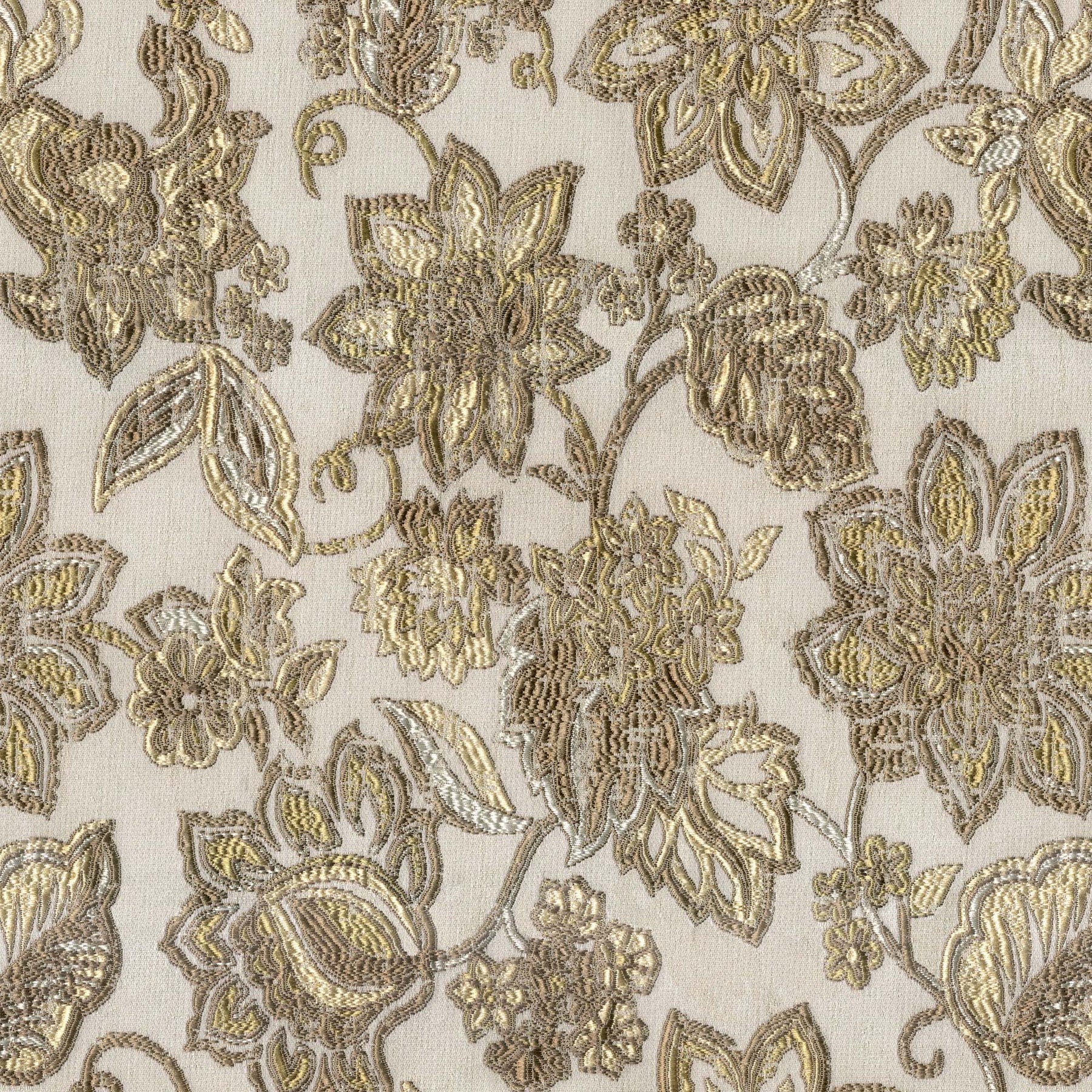 YD BEIGE FLORAL CURTAIN FABRIC