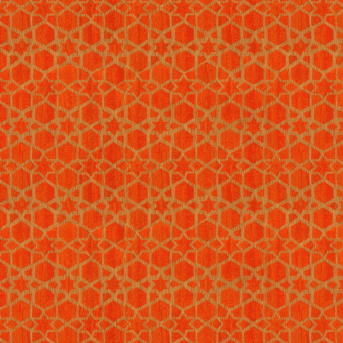 BROCADE CANADIAN ORANGE GEOMETRICAL CURTAIN FABRIC