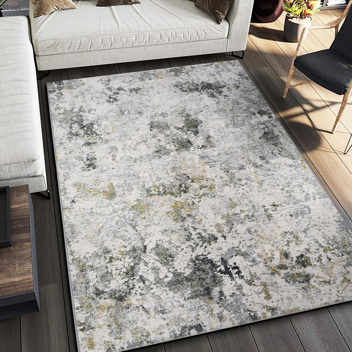 ANTHENS GREY MODERN ART DESIGN CARPET