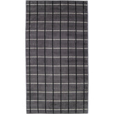 CAWO BLACK CHECK LARGE AND HAND BATH TOWEL