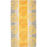 CAWO YELLOW CHECK STRIPED LARGE BATH TOWEL