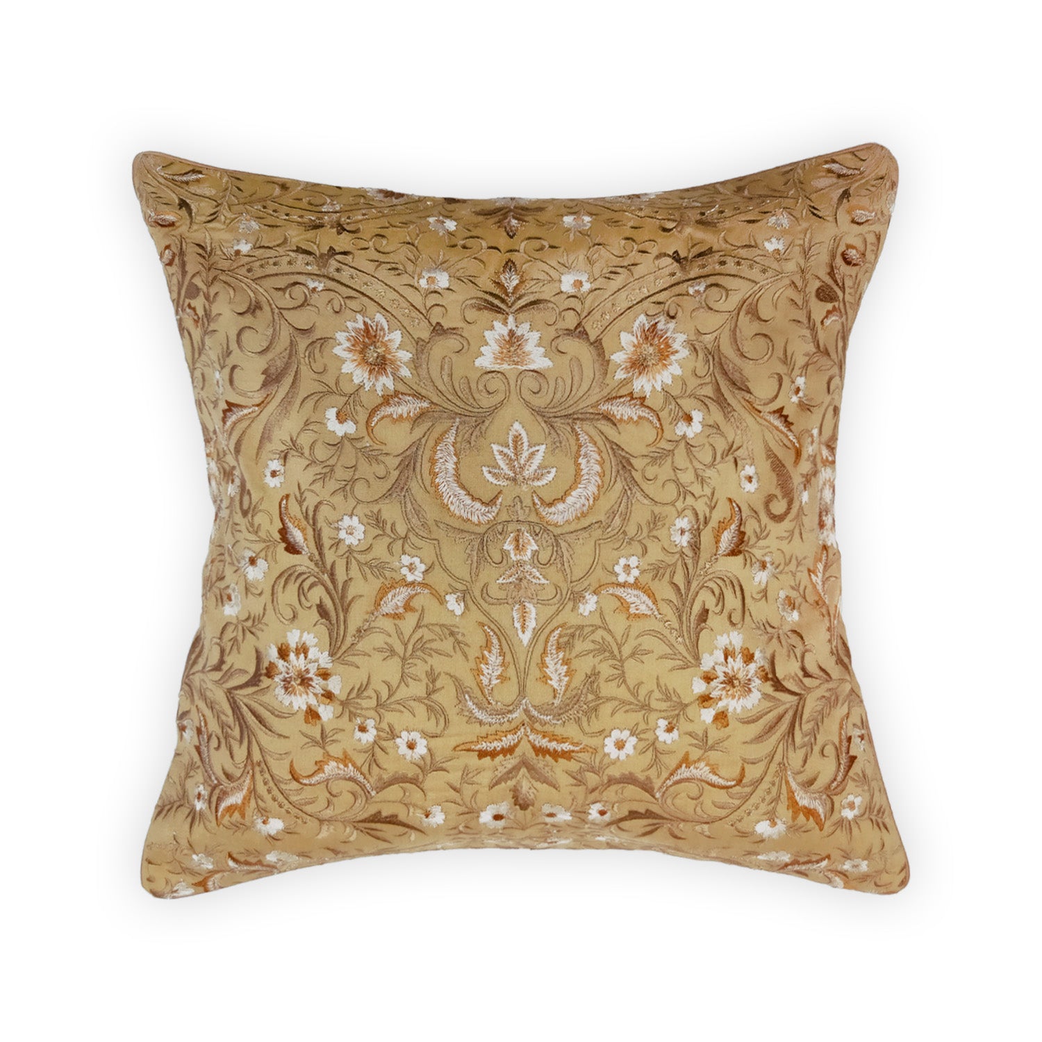 LINEN EMBROIDERY BEIGE CUSHION COVER