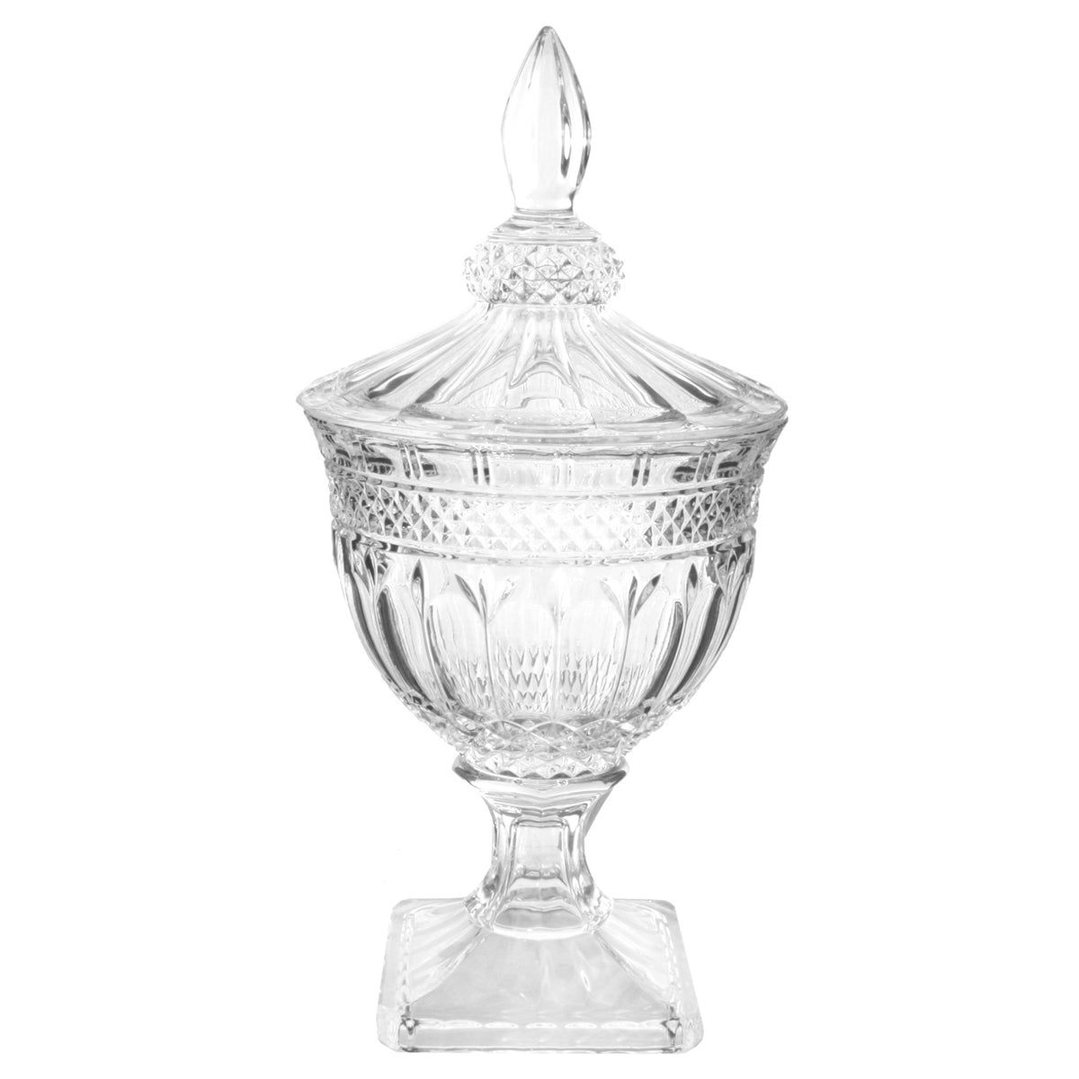 CRYSTAL URN WHITE LID 100% GLASS