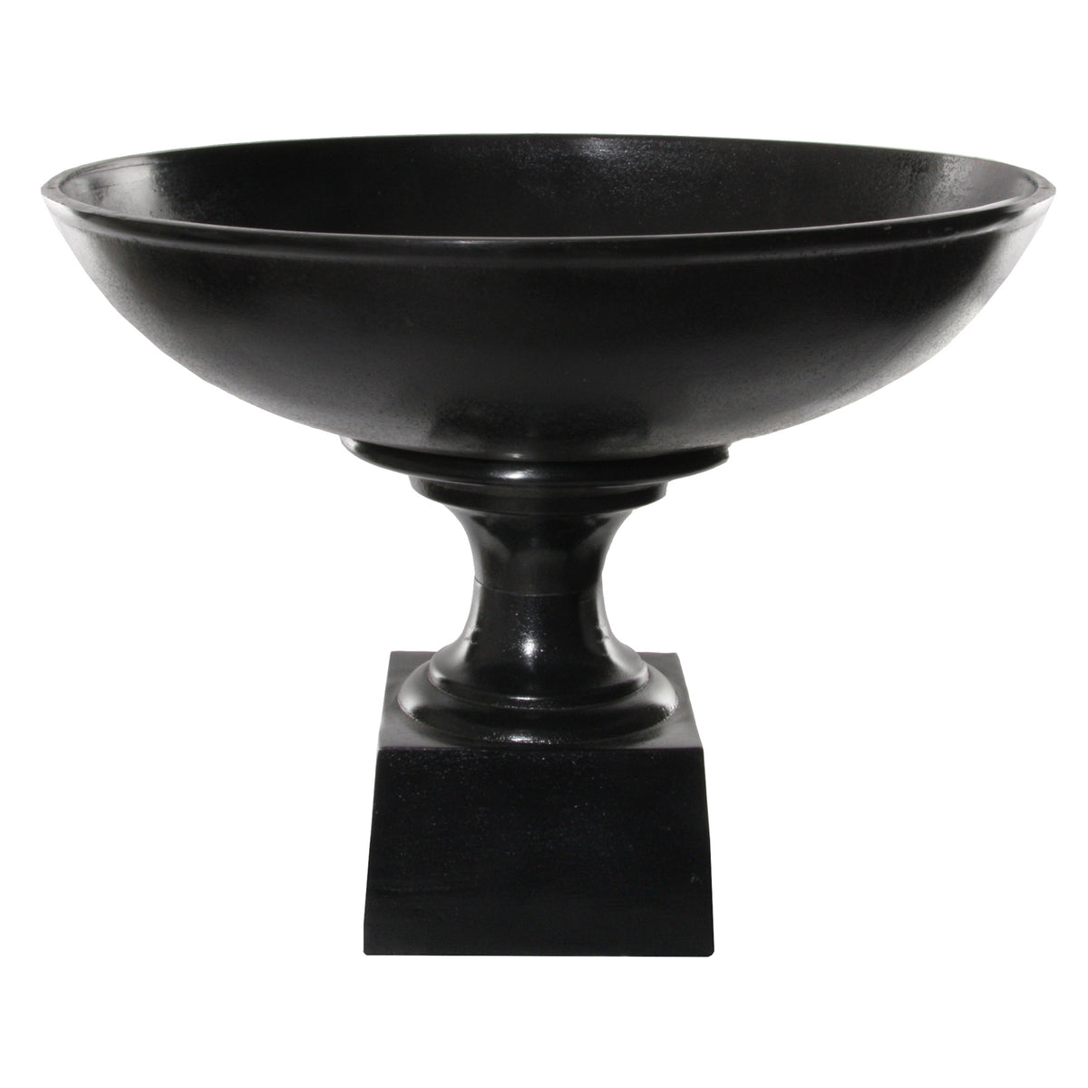 METAL BOWL ON STAND BLACK HOME DECOR