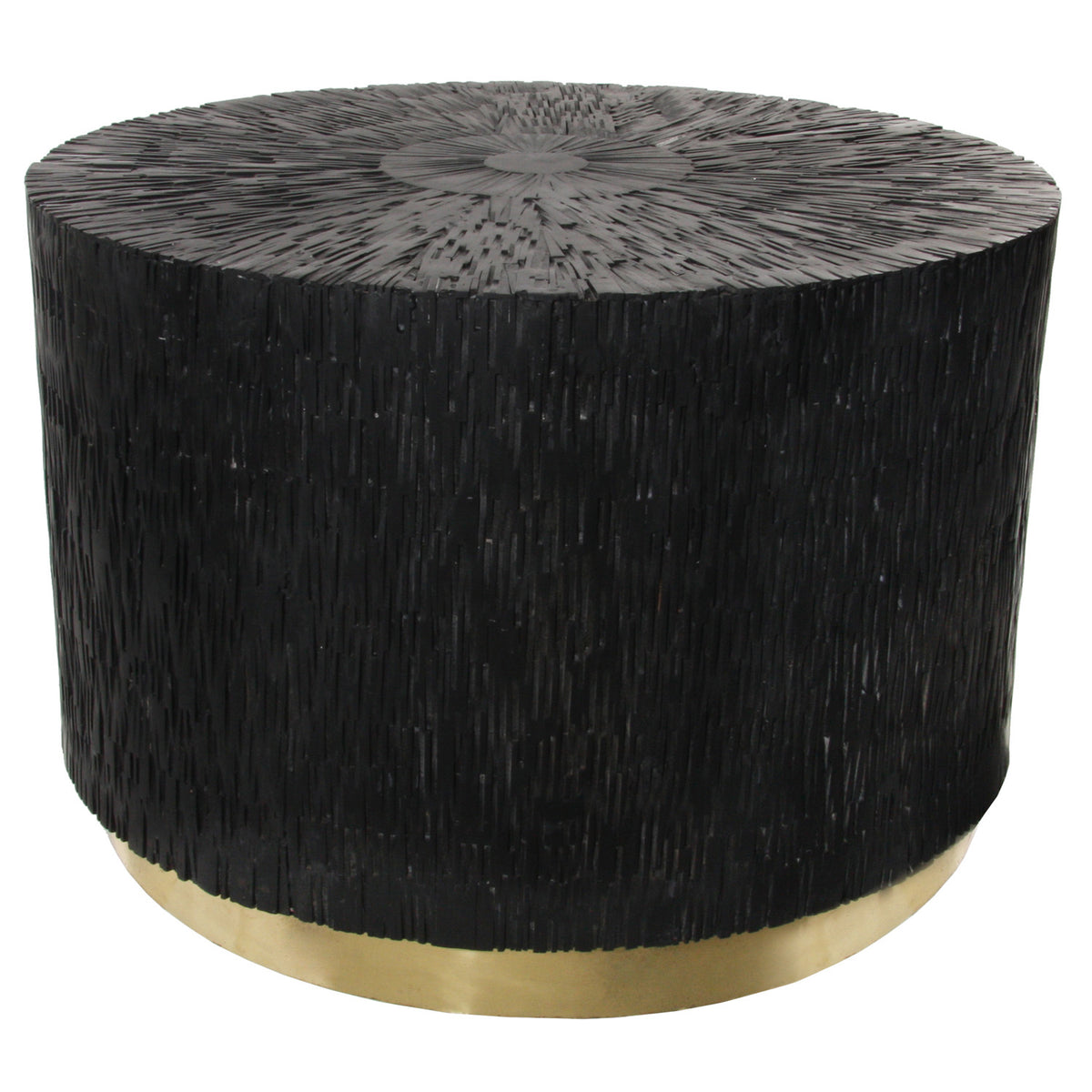 TABLE BRASS BASE BLACK HOME DECOR