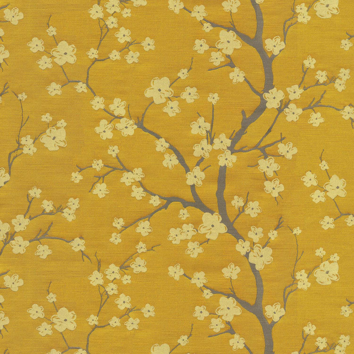 BLOSSOM MUSTARD CURTAIN FABRIC