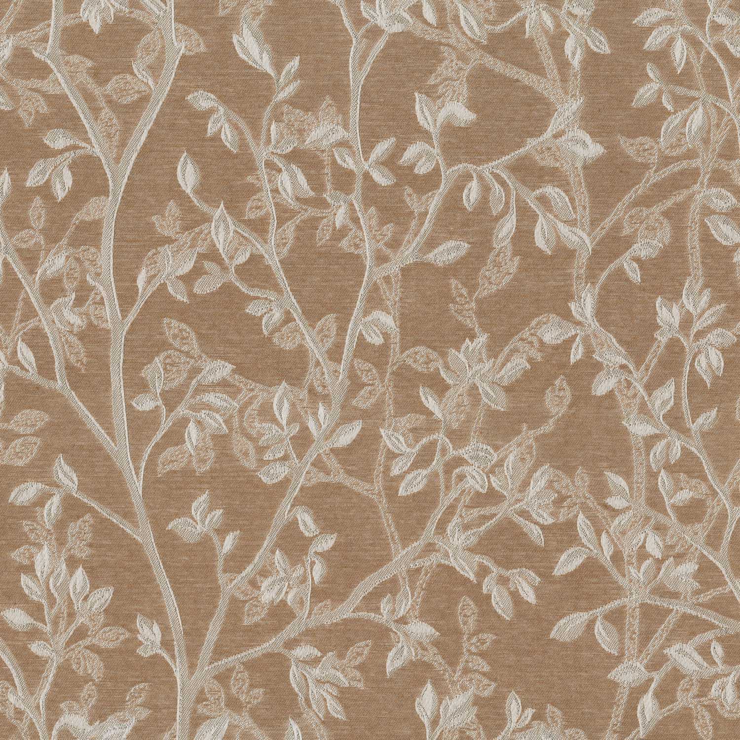 BSL LIGHT BROWN LEAF CURTAIN FABRIC