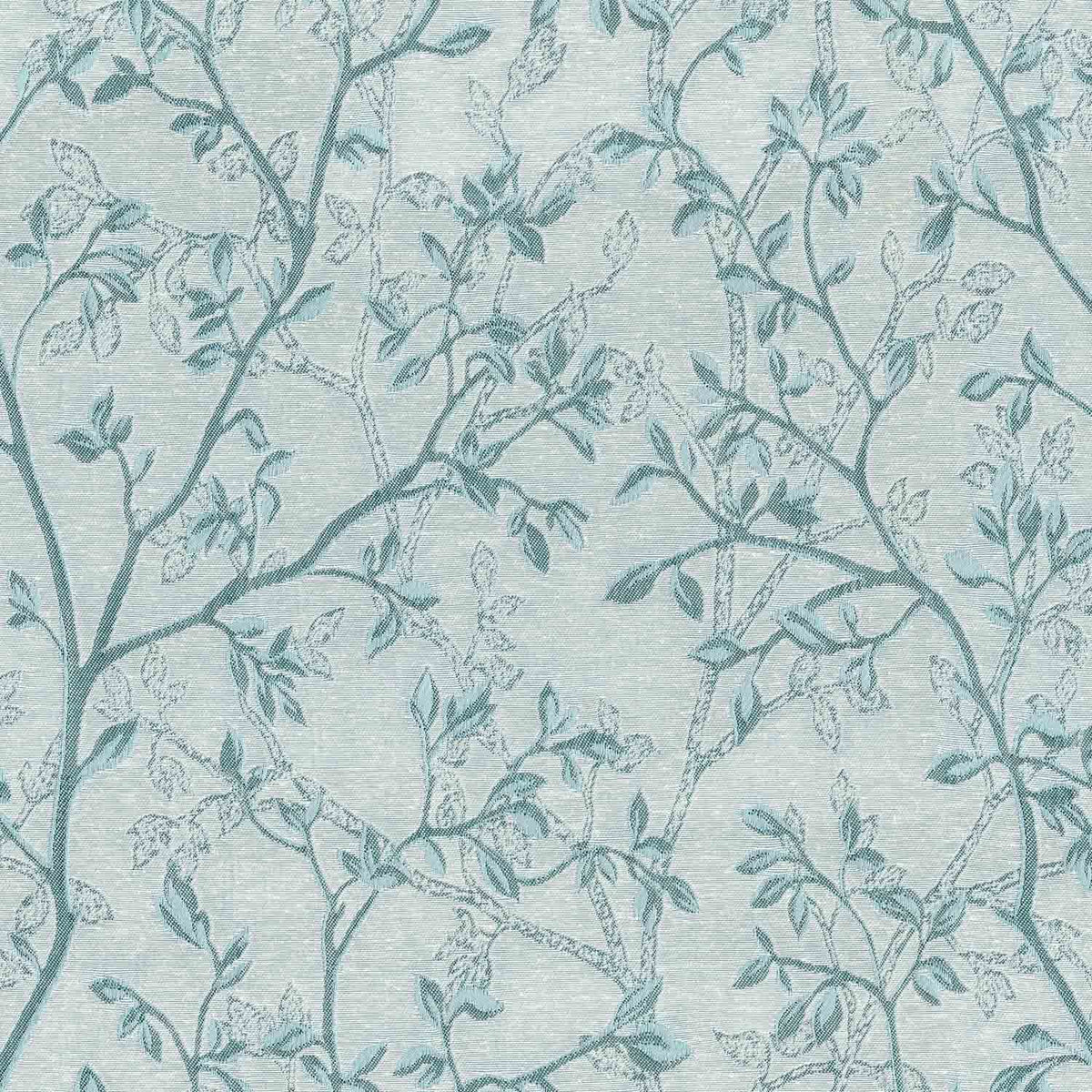 BSL SKY BLUE LEAF CURTAIN FABRIC