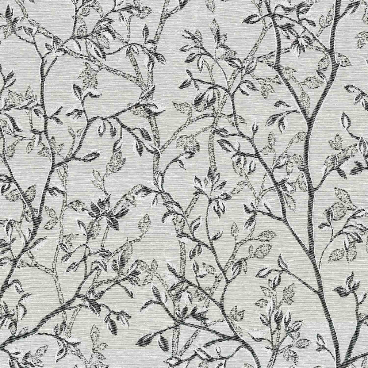 BSL BLACK LEAF CURTAIN FABRIC