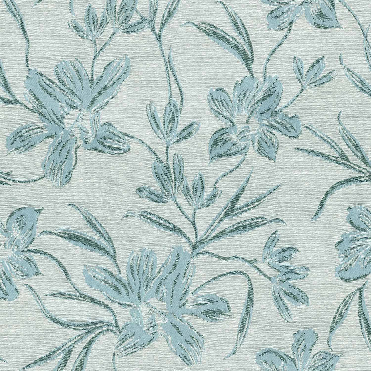 BSL SKY BLUE FLORAL CURTAIN FABRIC