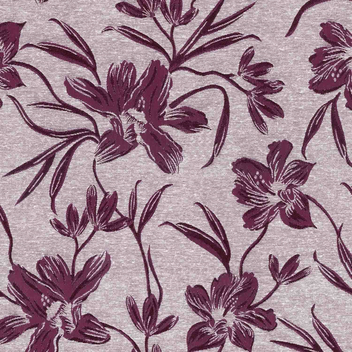 BSL MEHROON FLORAL CURTAIN FABRIC