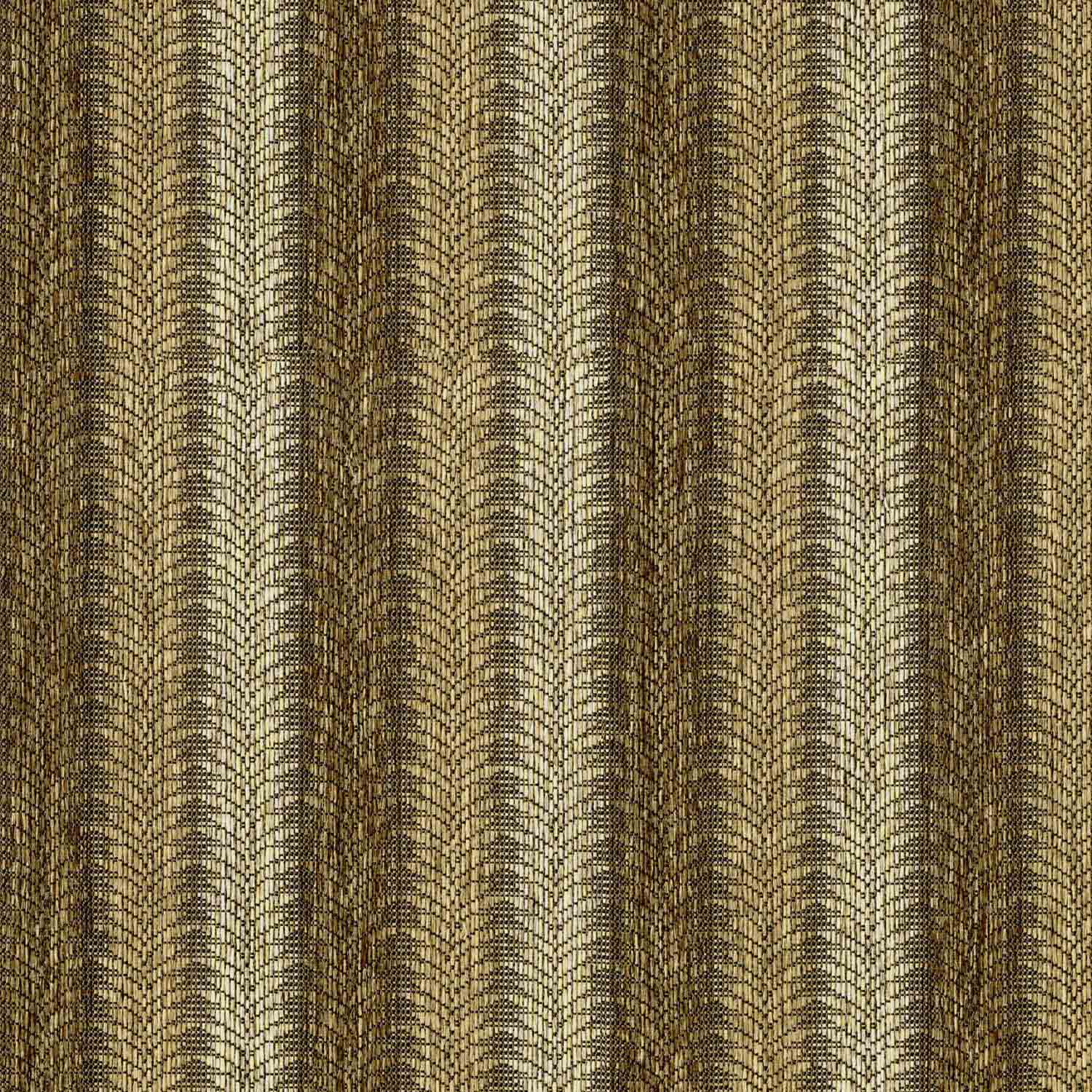 X TREE COFFEE STRIPED CURTAIN FABRIC