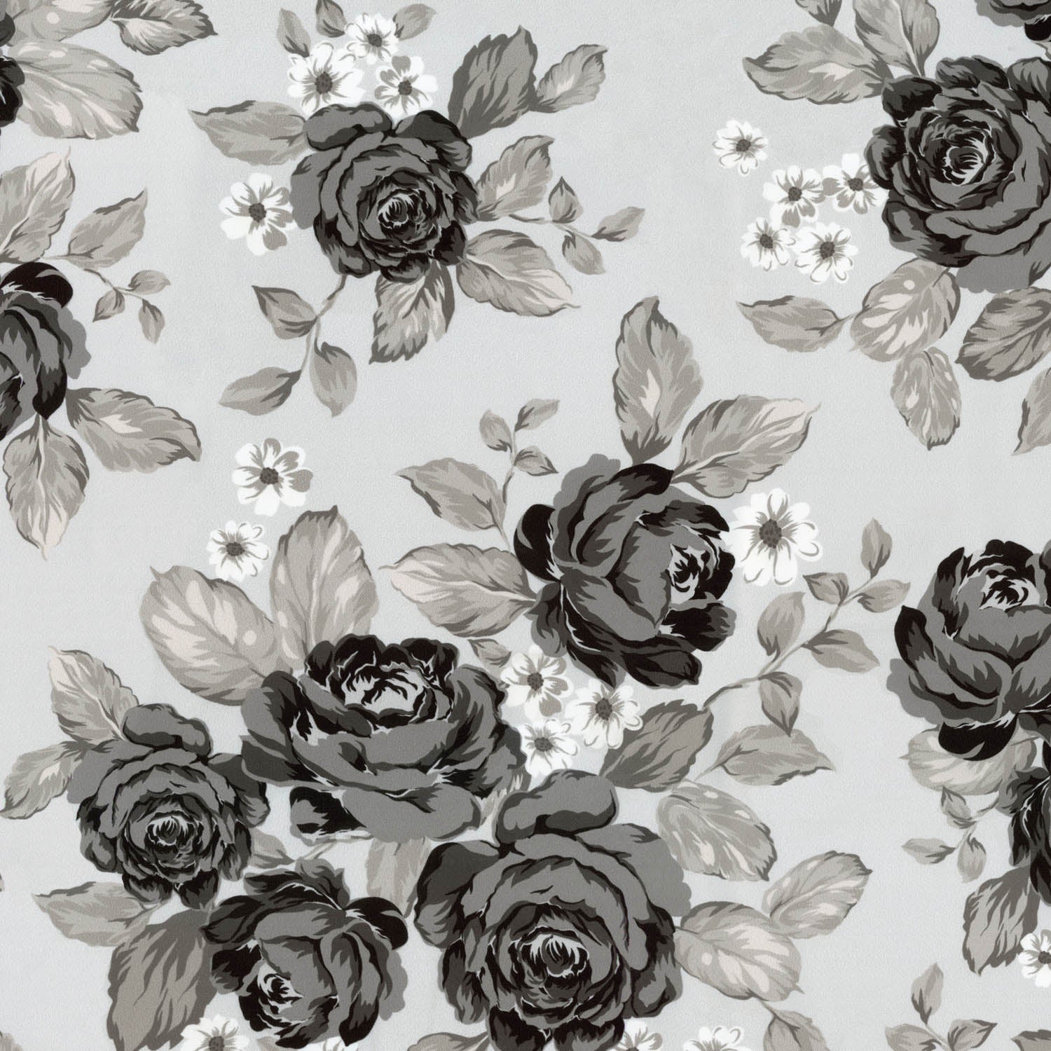 ORBIT PRINTED SMOKE FLORAL CURTAIN FABRIC