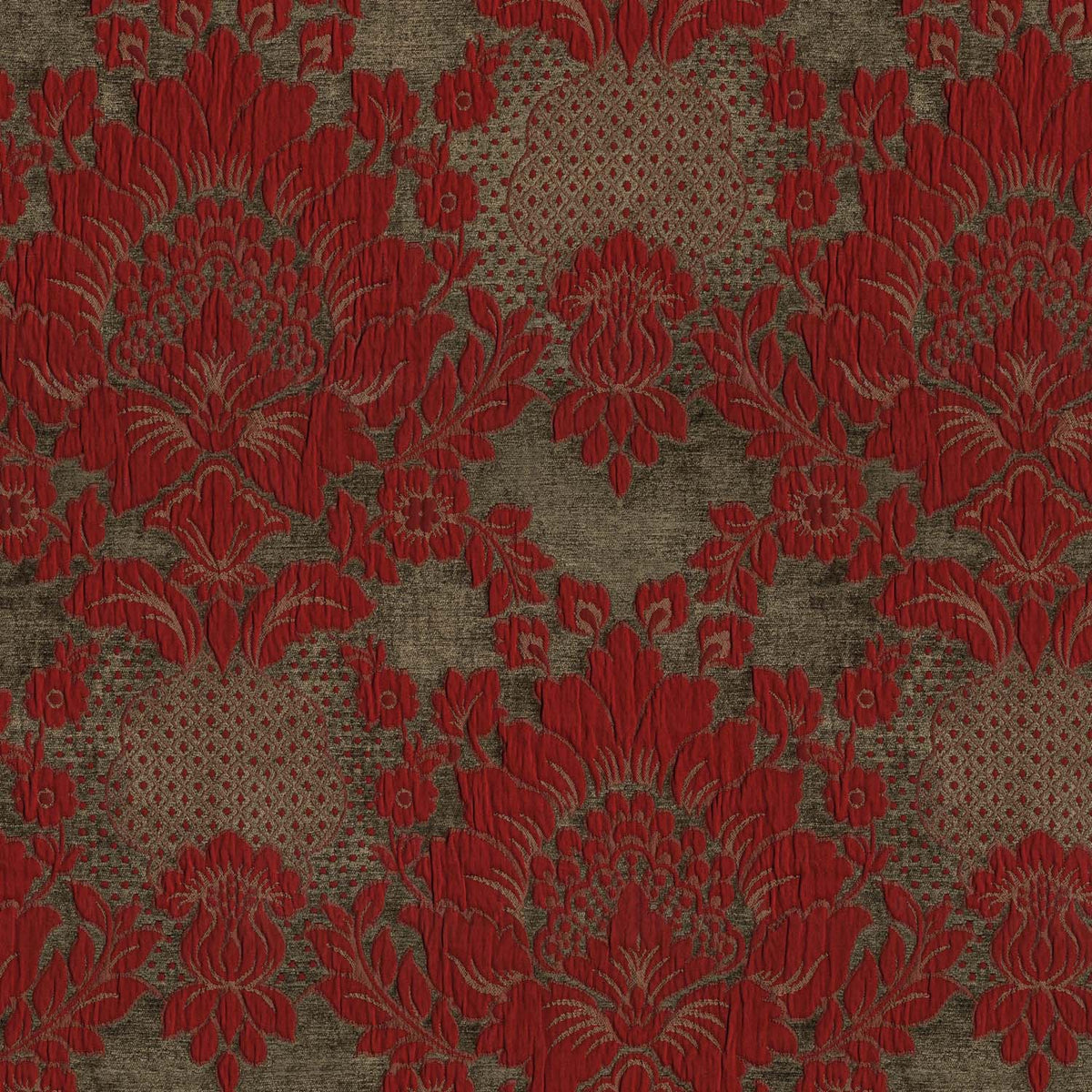 AZT RED FLORAL SOFA FABRIC