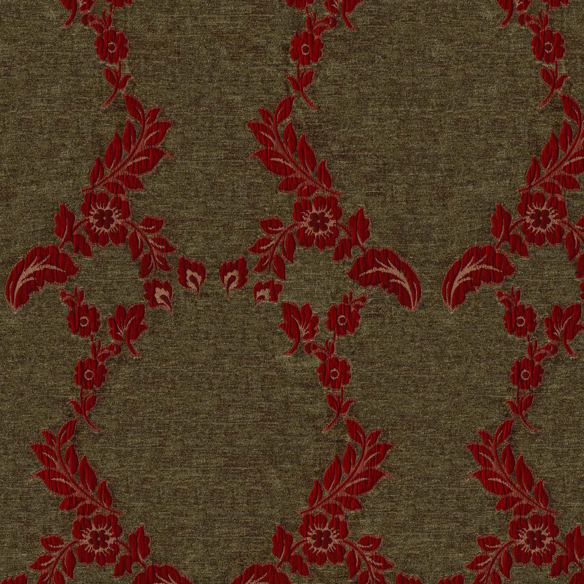 AZT RED FLORAL SOFA FABRIC