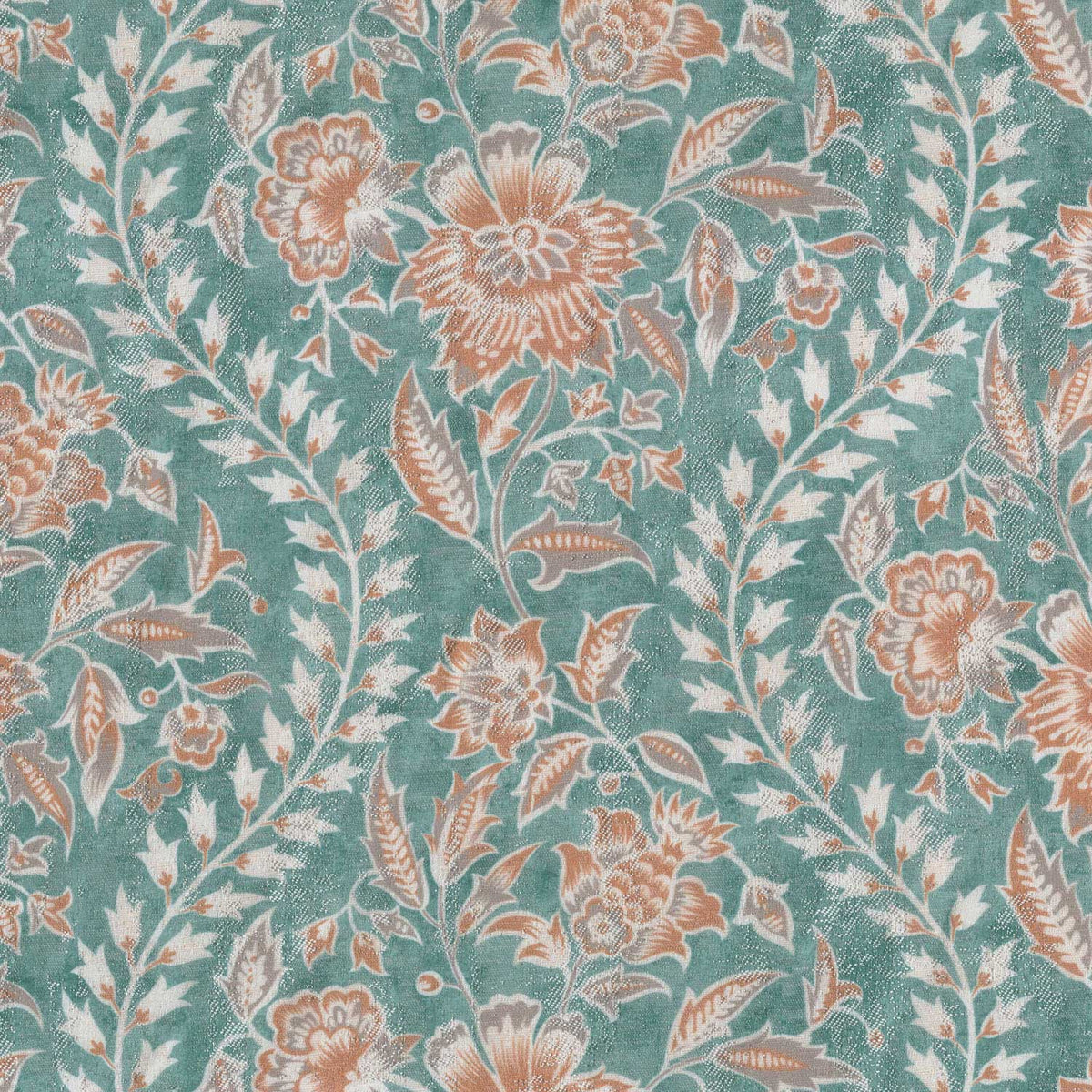 NASHIRA GREEN FLORAL CURTAIN FABRIC