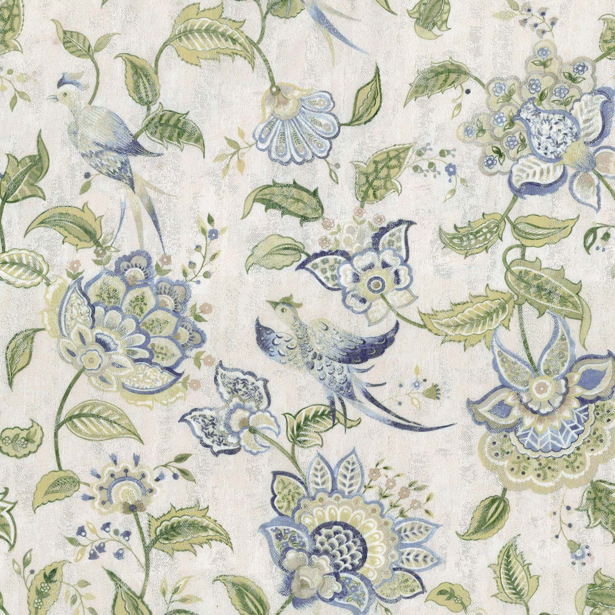 NASHIRA BLUE FLORAL CURTAIN FABRIC