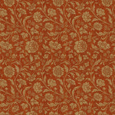 SPAIN ORANGE FLORAL CURTAIN FABRIC