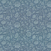 SPAIN BLUE FLORAL CURTAIN FABRIC