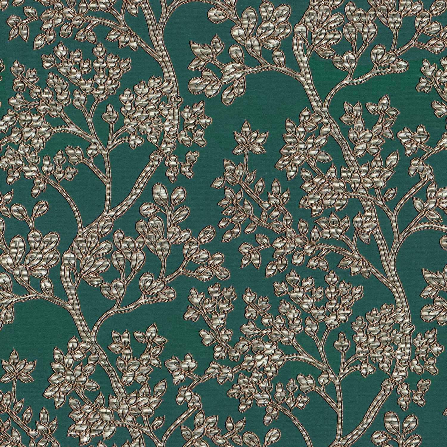 QUEBEC JUNE GREEN LEAFS CURTAIN FABRIC