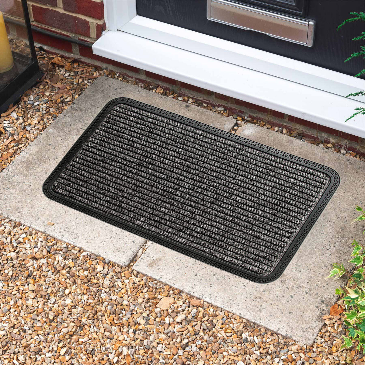 Dark Stripe Grey Doormat